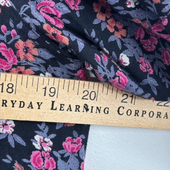 Vintage Komil Dark Floral Midi Dress L Prairie Long Sleeve Boho Cottage Pockets - Picture 9 of 12